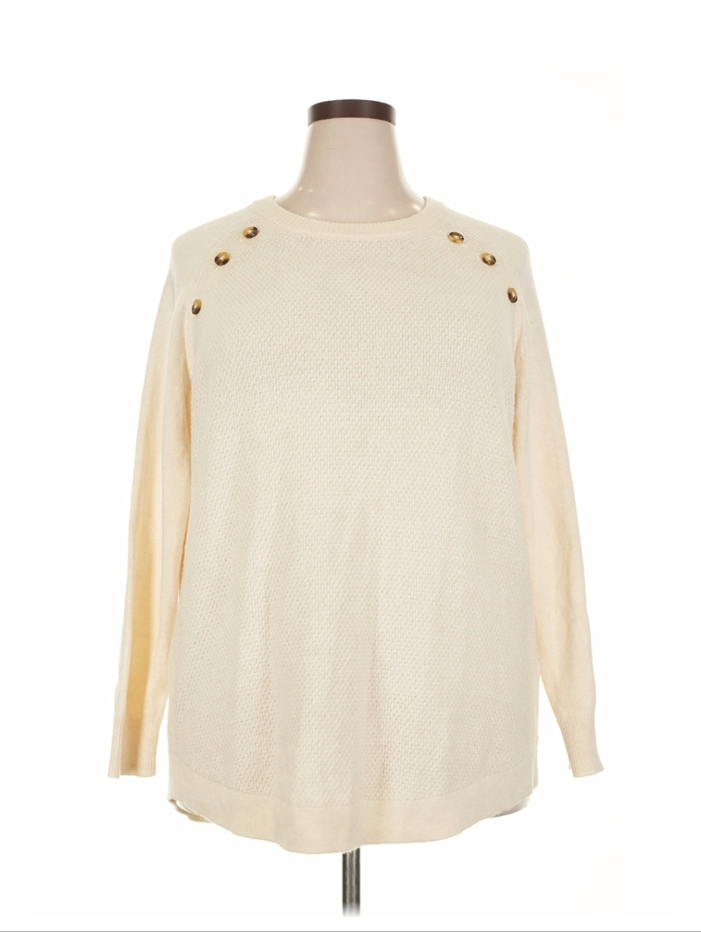 Market & Spruce Stitch Fix Janice Textured Button Detail Raglan Sweater 2X